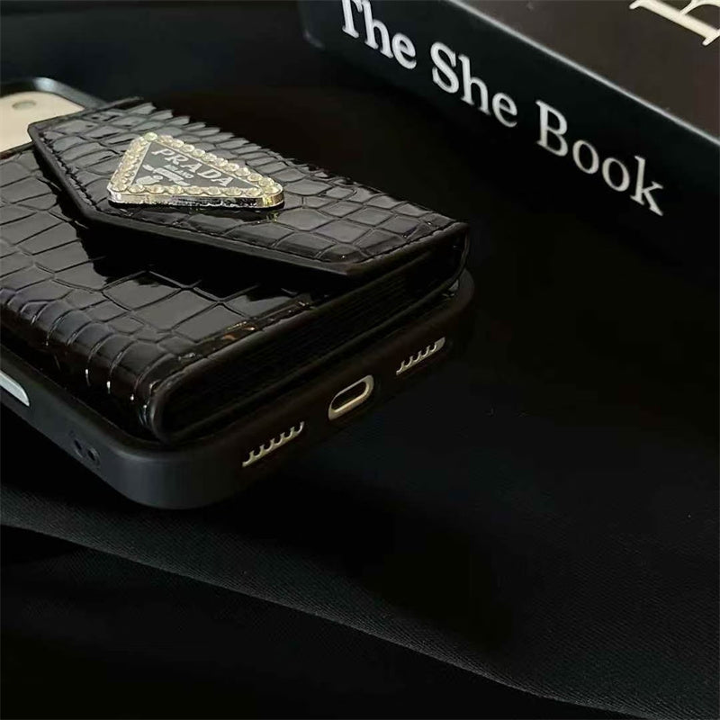 Elegant Wallet Card Slot Triangle Case - iPhone 12-18 Pro & Pro Max