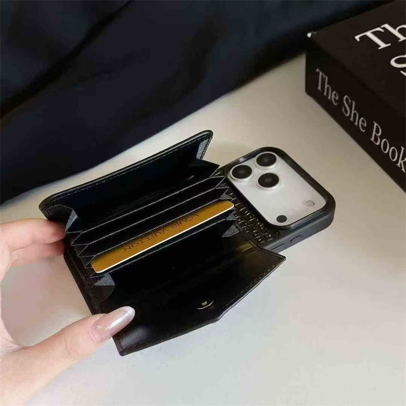 Elegant Wallet Card Slot Triangle Case - iPhone 12-18 Pro & Pro Max