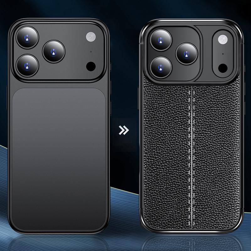 Litchi Texture Shockproof TPU Phone Case For iPhone 17 / 16 / 15 / 14