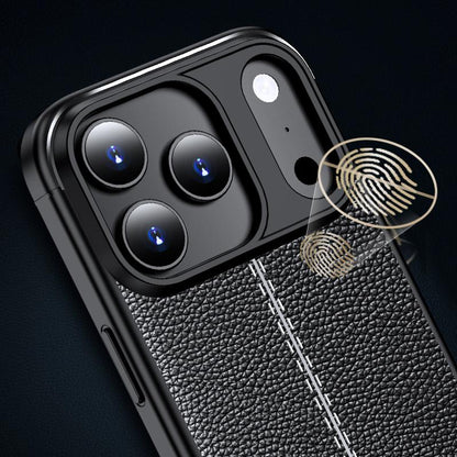 Litchi Texture Shockproof TPU Phone Case For iPhone 17 / 16 / 15 / 14
