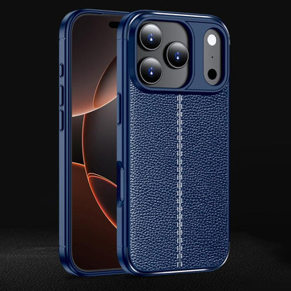 Litchi Texture Shockproof TPU Phone Case For iPhone 17 / 16 / 15 / 14