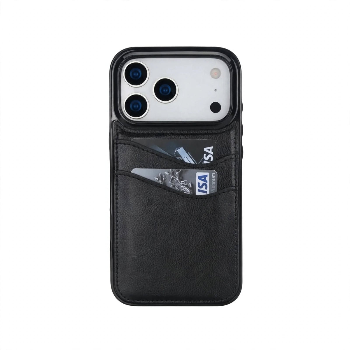 Litchi Leather Skin Card Slots Phone Case For iPhone 13-18 Pro & Pro Max