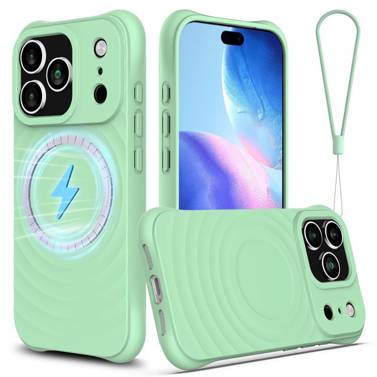 Wave Texture MagSafe Magnetic Liquid Silicone Phone Case For iPhone 17 / 16 / 15 / 14