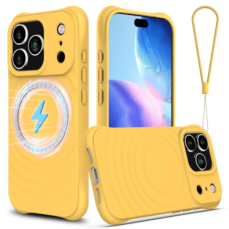 Wave Texture MagSafe Magnetic Liquid Silicone Phone Case For iPhone 17 / 16 / 15 / 14