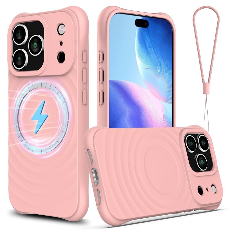 Wave Texture MagSafe Magnetic Liquid Silicone Phone Case For iPhone 17 / 16 / 15 / 14