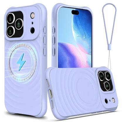 Wave Texture MagSafe Magnetic Liquid Silicone Phone Case For iPhone 17 / 16 / 15 / 14