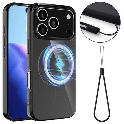 Glossy TPU Shockproof Phone Case with Lanyard For iPhone 13-18 Series