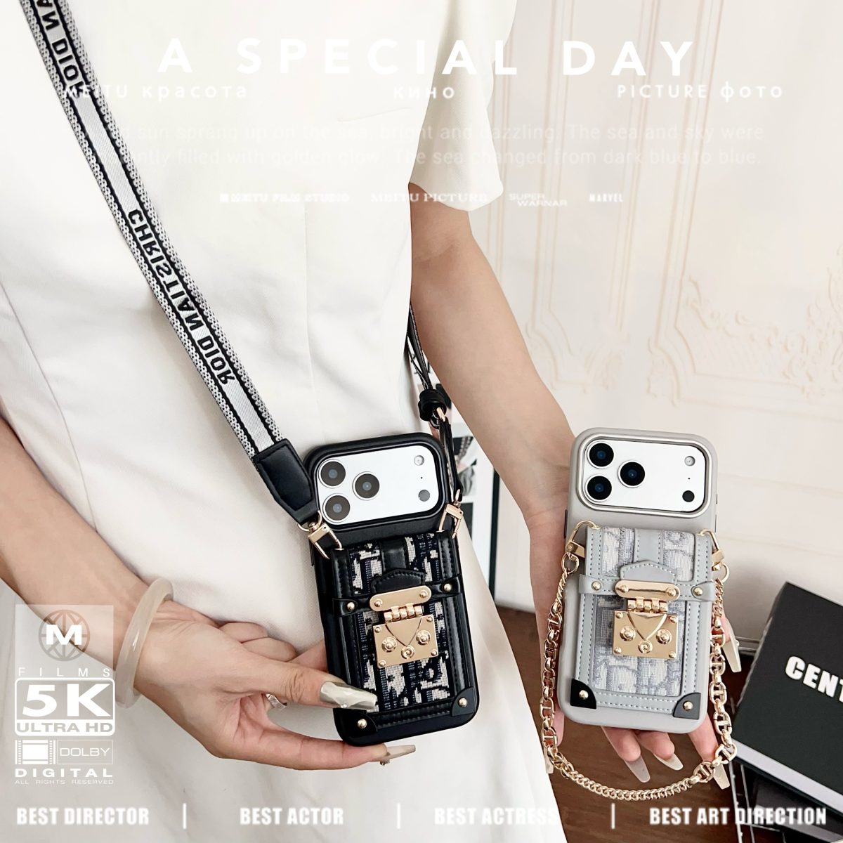 Black Luxury Transparent Dior Case - iPhone 13-18 Pro & Pro Max