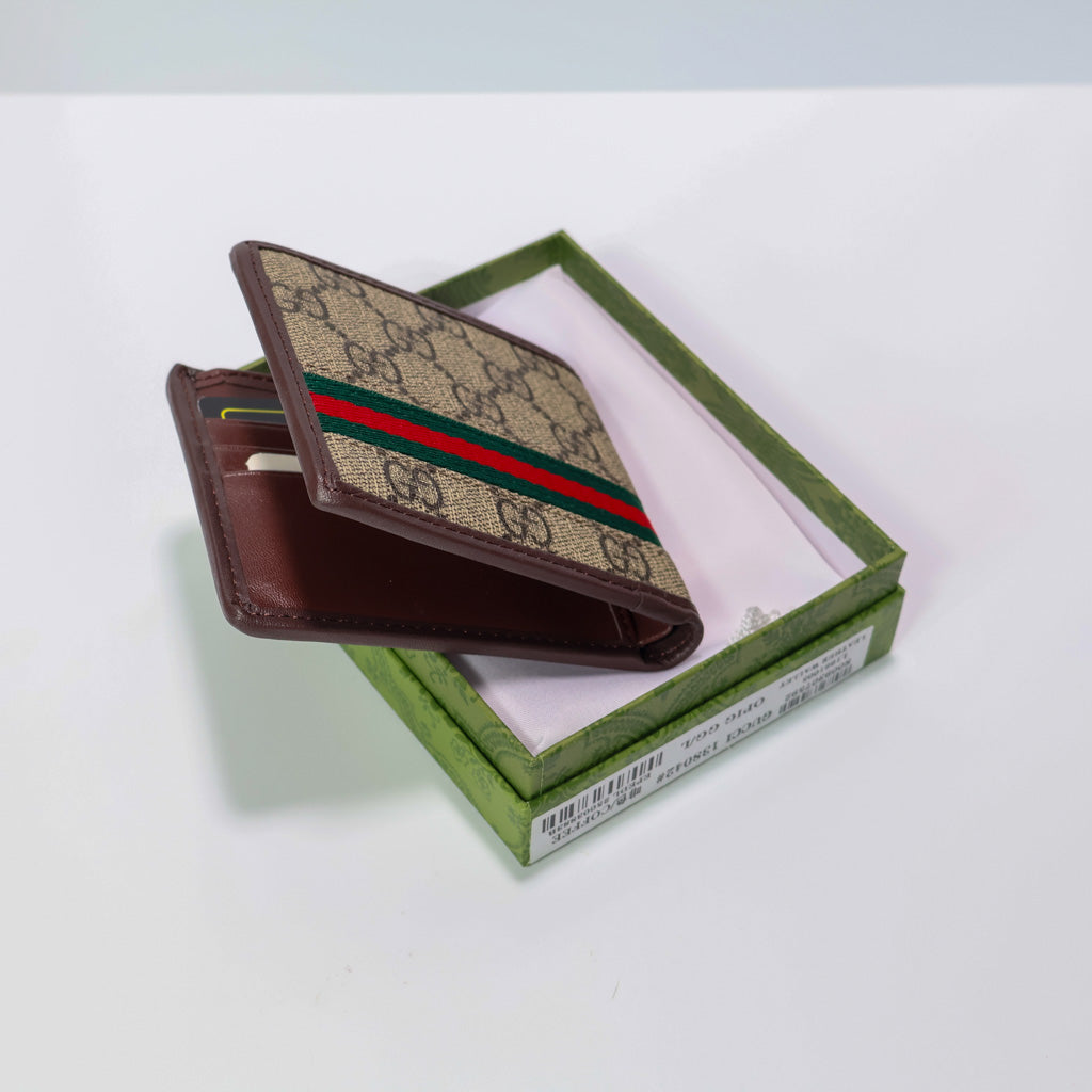 Luxury Bi Fold Web Stripe Wallet