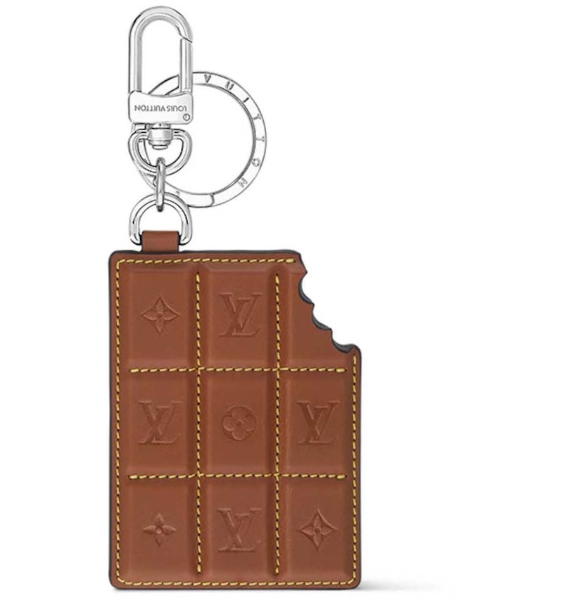 Chocolate Candy Bar LV Purse Charm Leather Keychain Wristlet theroxymob