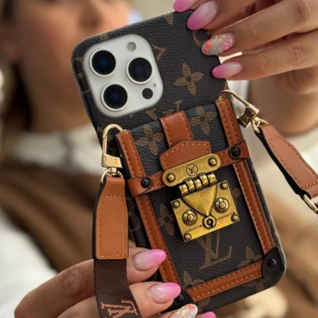 Canvas Leather Wallet Card Holder Crossbody iPhone Case theroxymob