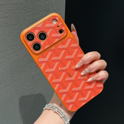 GYD Chevron Pattern Leather Case for iPhone 13-18 Pro & Pro Max
