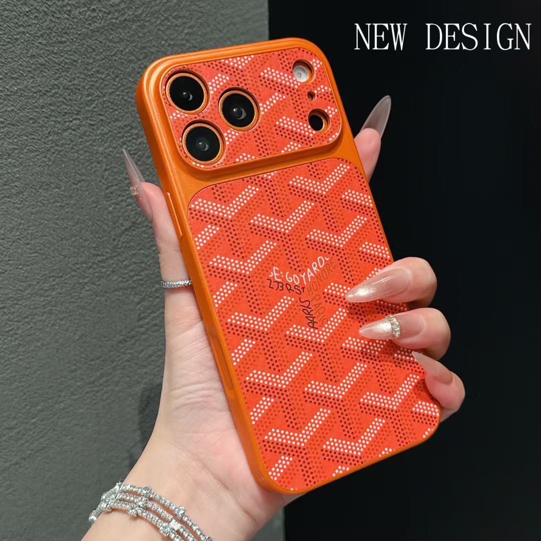 GYD Chevron Pattern Leather Case for iPhone 13-18 Pro & Pro Max