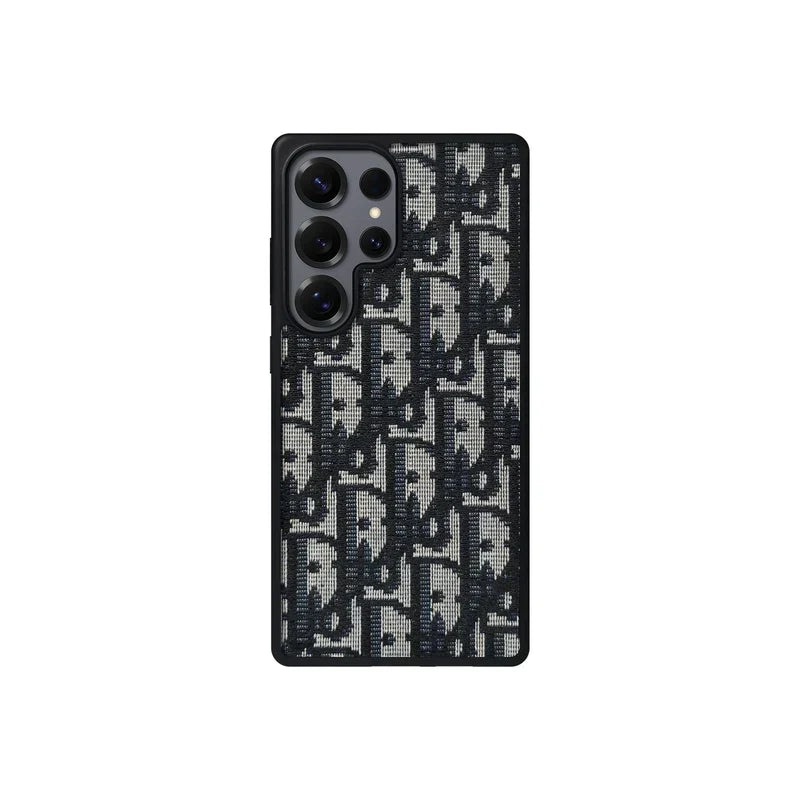 Dior-Inspired Oblique Jacquard Case for Samsung Galaxy S21-S26 Series
