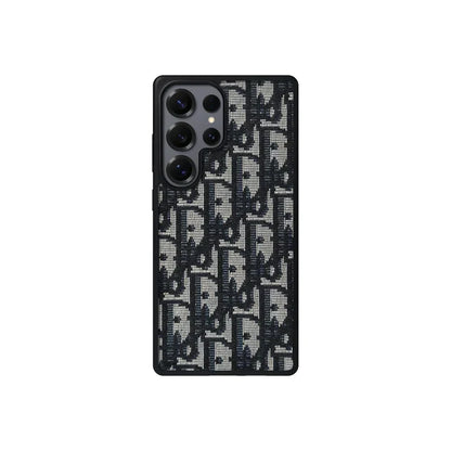 Dior-Inspired Oblique Jacquard Case for Samsung Galaxy S21-S26 Series