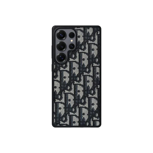 Dior-Inspired Oblique Jacquard Case for Samsung Galaxy S21-S26 Series