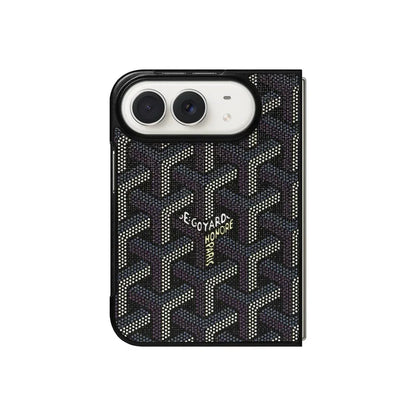 Luxury GYD Monogram Case Logo Black for iPhone Duo