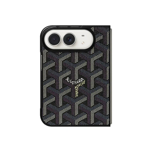 Luxury GYD Monogram Case Logo Black for iPhone Duo