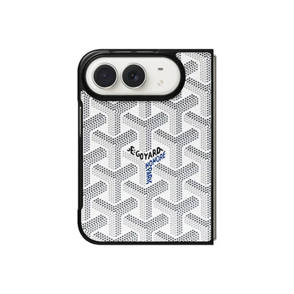Luxury GYD Monogram Case Logo White for iPhone Duo