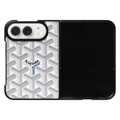 Luxury GYD Monogram Case Logo White for iPhone Duo