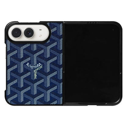 Luxury GYD Monogram Case Logo Blue for iPhone Duo