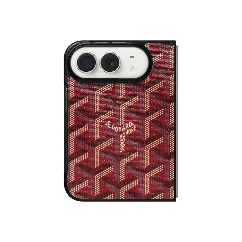 Luxury GYD Monogram Case Logo Red for iPhone Duo