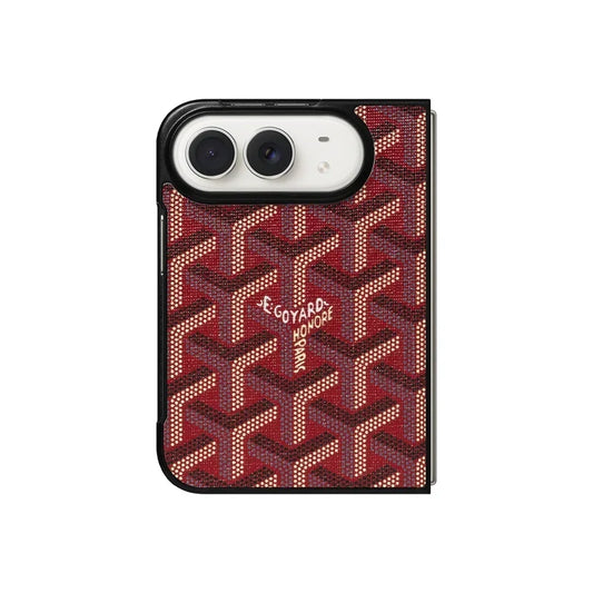 Luxury GYD Monogram Case Logo Red for iPhone Duo