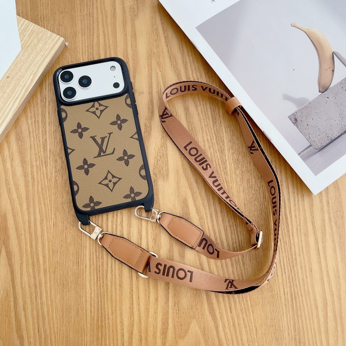 Luxury Phone Case with Detachable Strap for iPhone 12-18 Pro & Pro Max