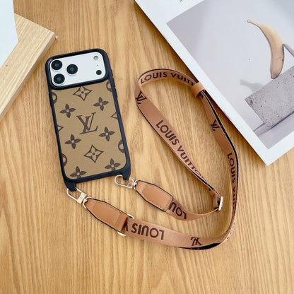 Luxury Phone Case with Detachable Strap for iPhone 12-18 Pro & Pro Max