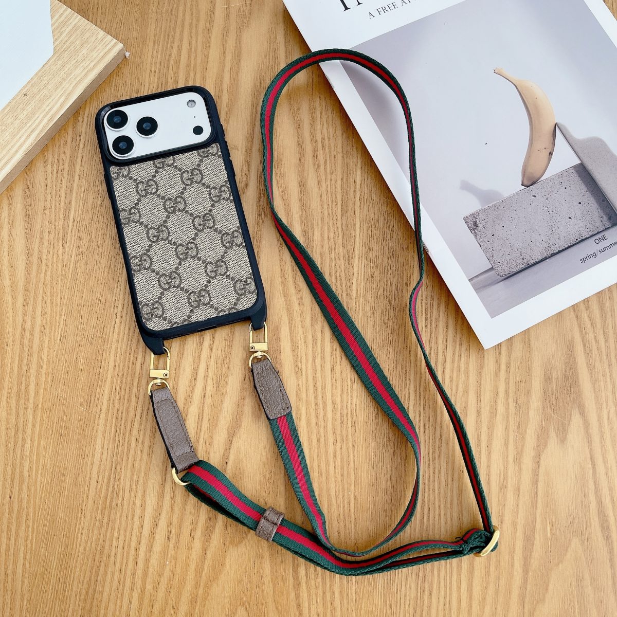 Luxury Phone Case with Detachable Strap for iPhone 12-18 Pro & Pro Max