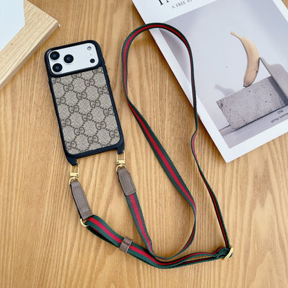 Luxury Phone Case with Detachable Strap for iPhone 12-18 Pro & Pro Max