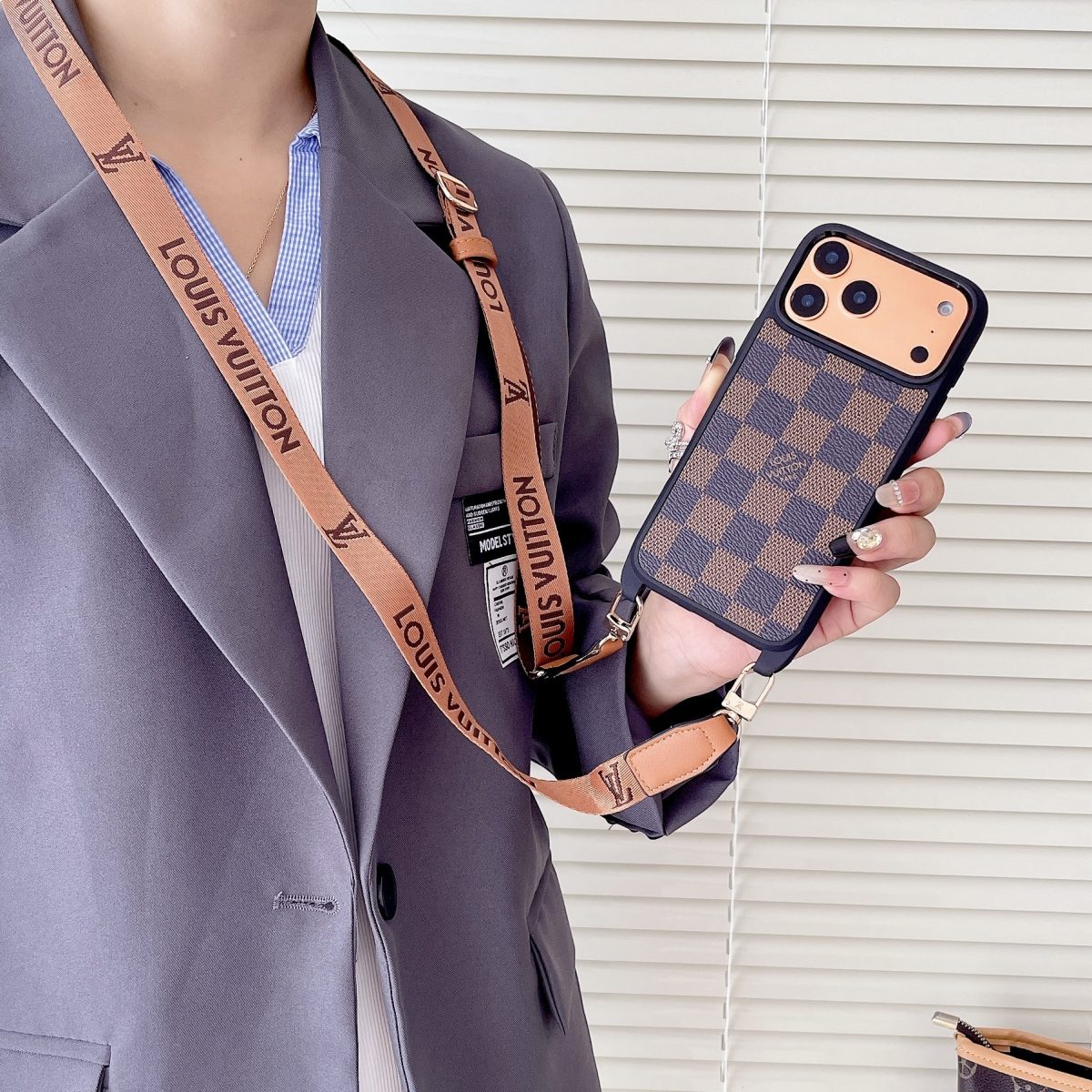 Luxury Phone Case with Detachable Strap for iPhone 12-18 Pro & Pro Max