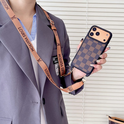 Luxury Phone Case with Detachable Strap for iPhone 12-18 Pro & Pro Max