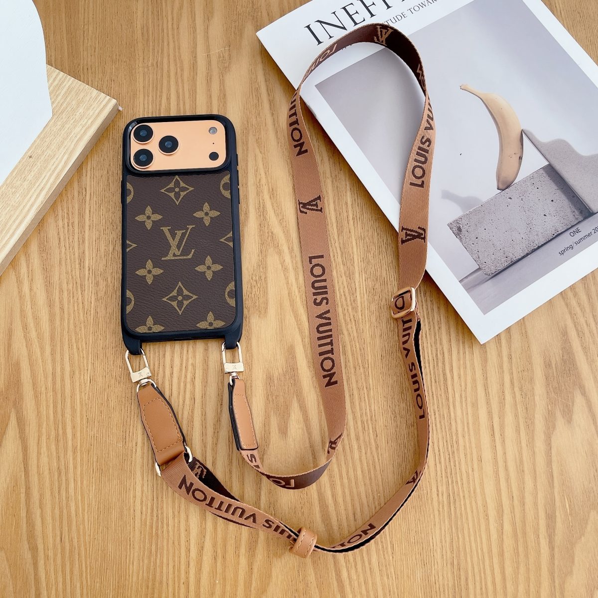 Luxury Phone Case with Detachable Strap for iPhone 12-18 Pro & Pro Max