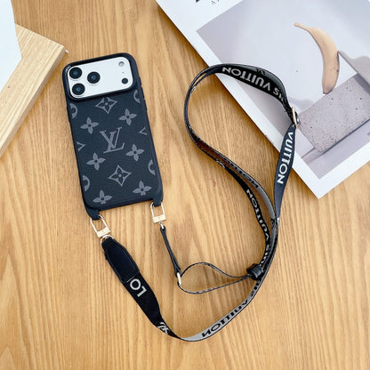 Luxury Phone Case with Detachable Strap for iPhone 12-18 Pro & Pro Max