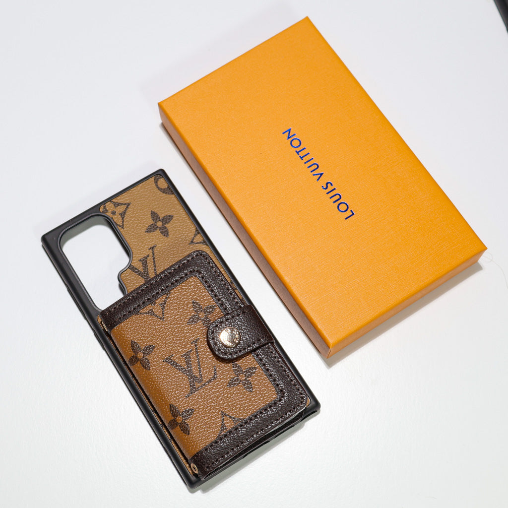 Leather Louis Vuitton Designer Wallet Phone Case for Samsung Galaxy S22-26 Series