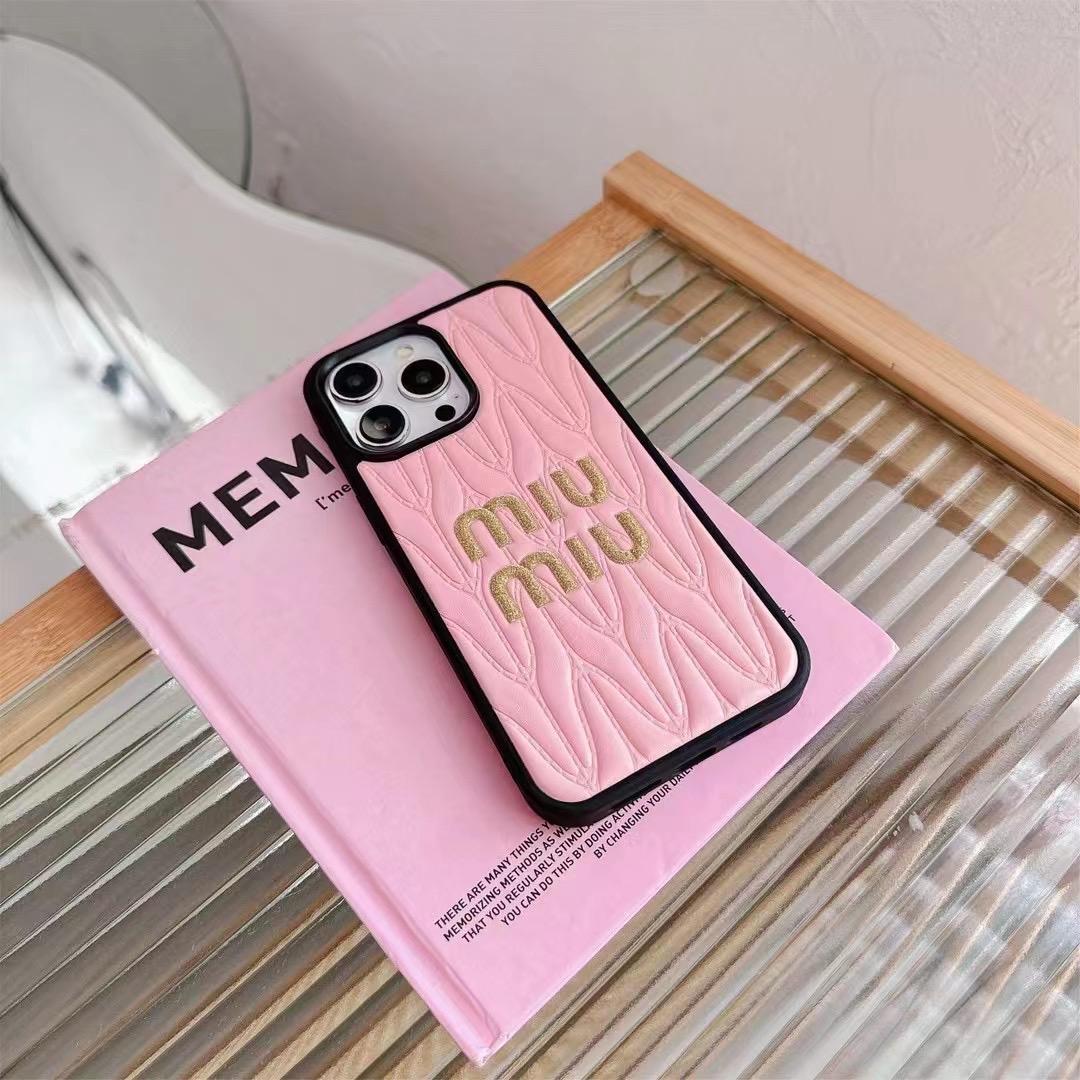 Luxury Miu Miu Brand Phone Case for iPhone 13-18 Pro & Pro Max