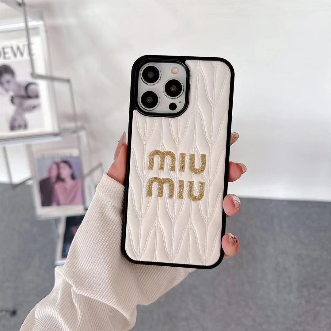 Luxury Miu Miu Brand Phone Case for iPhone 13-18 Pro & Pro Max