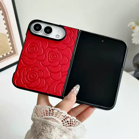 Embossed Floral Leather Case for iPhone Duo