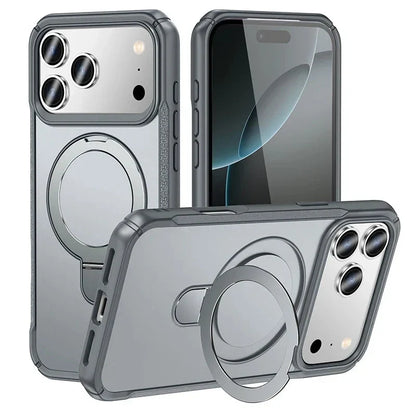 Metal Ring Stand  Magnetic Case Wireless Charger Cover Funds For Magsafe IPhone 17/ 16 /15 14 THEROXYMOB