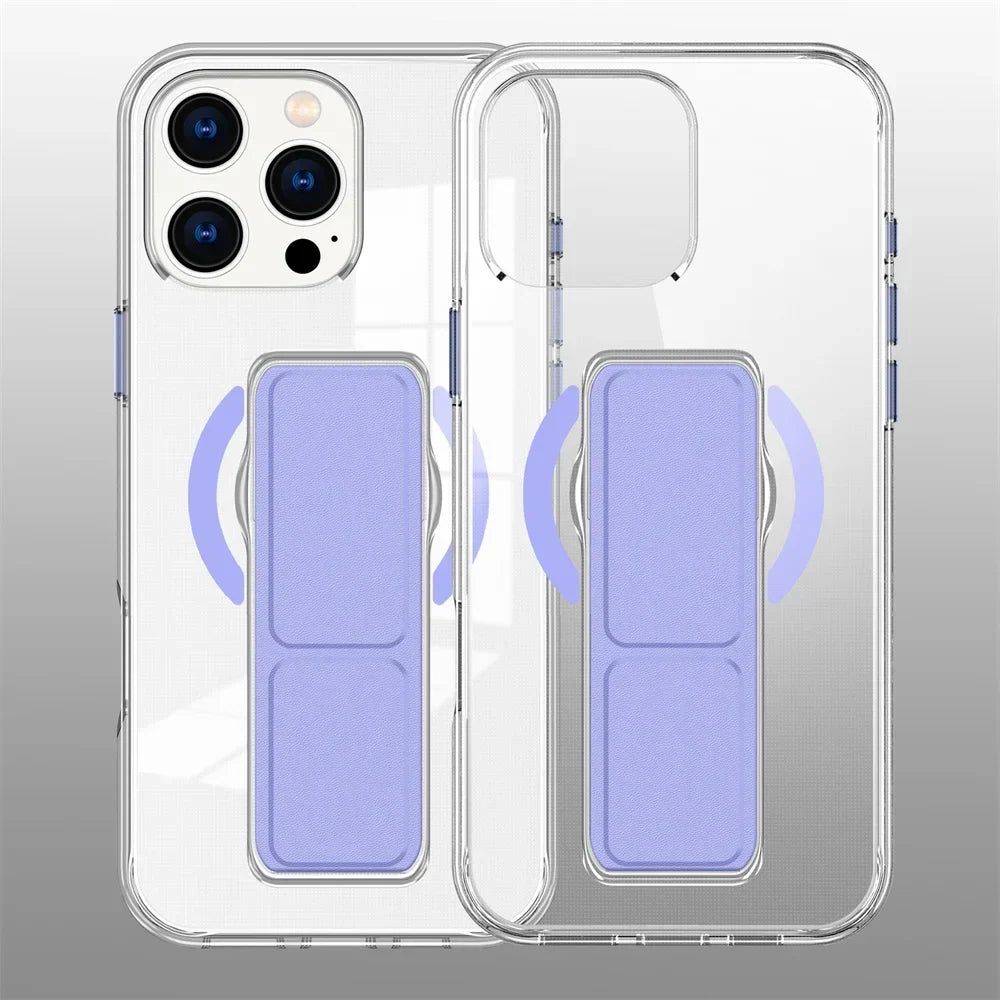 Luxury Folding Wristband Stand Magnetic Phone Case For iPhone 17 / 16 / 15 / 14