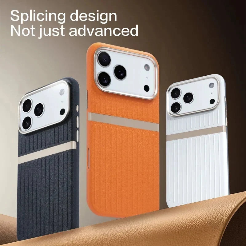 Suitcase Style Case Strong Magnet Embossed Textured Leather For iPhone 17 16 15 14 13 THEROXYMOB
