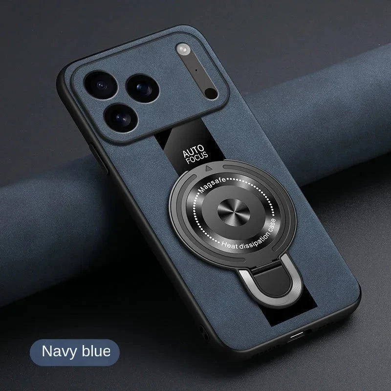 Matte Fiber For Magsafe Case  Magnetic Ring Stand Shockproof Cover For iPhone 17 /16 /15 /14 THEROXYMOB