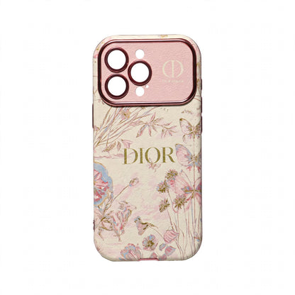 Beige Floral Dior Luxury Case - iPhone 13-18 Pro & Pro Max