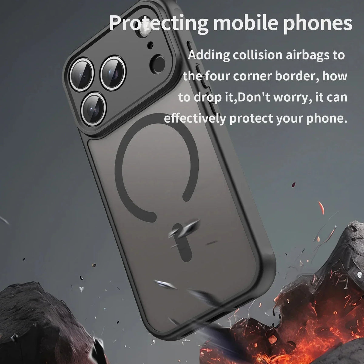 Shockproof Skin feel Matte Translucent Magnetic Case For iPhone 17 /16 /15 /14 THEROXYMOB