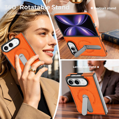 Leather Magnetic Ring Stand Case for iPhone Duo