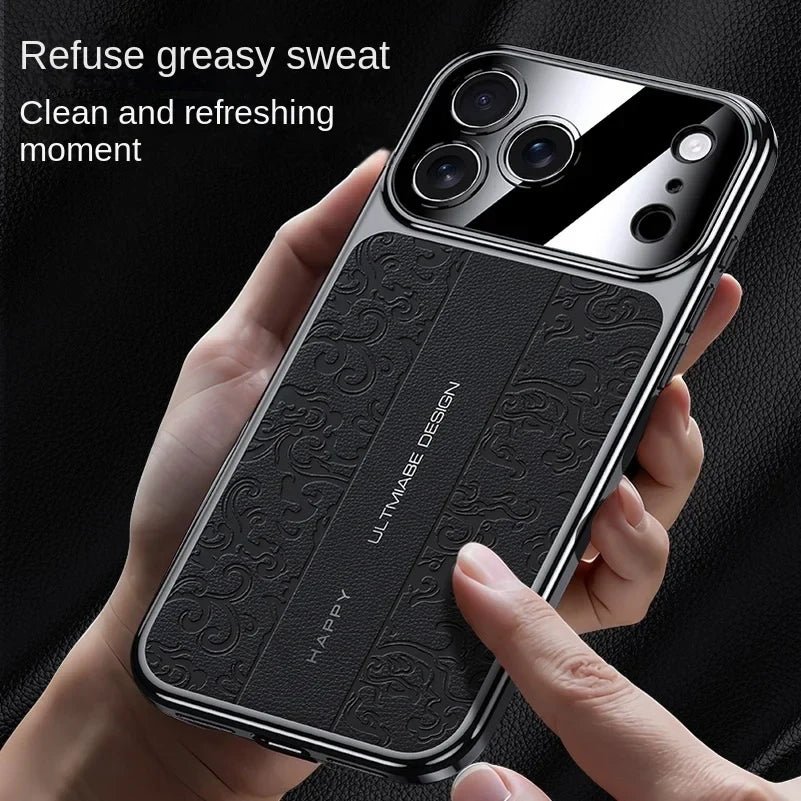 Luxurious Leather Electroplated Case For iPhone 14 To 17
