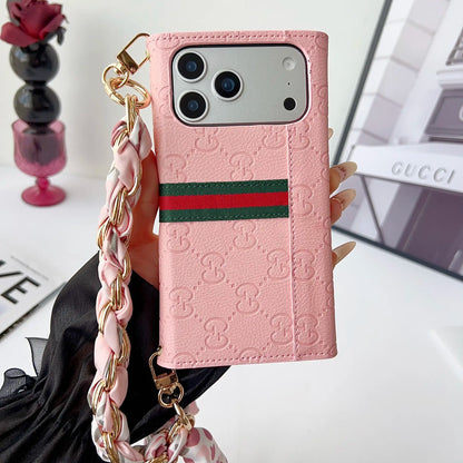Leather Wallet with Scarf Strap For iPhone 12-18 Pro & Pro Max