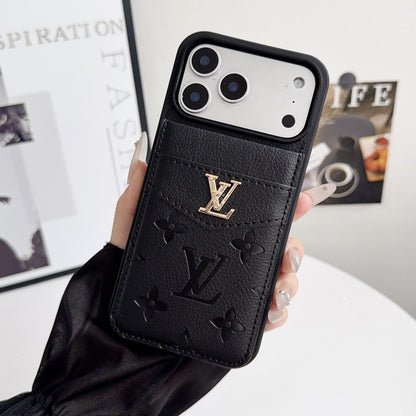 Louis V Card Holder Case For iPhone 12-18 Pro & Pro Max