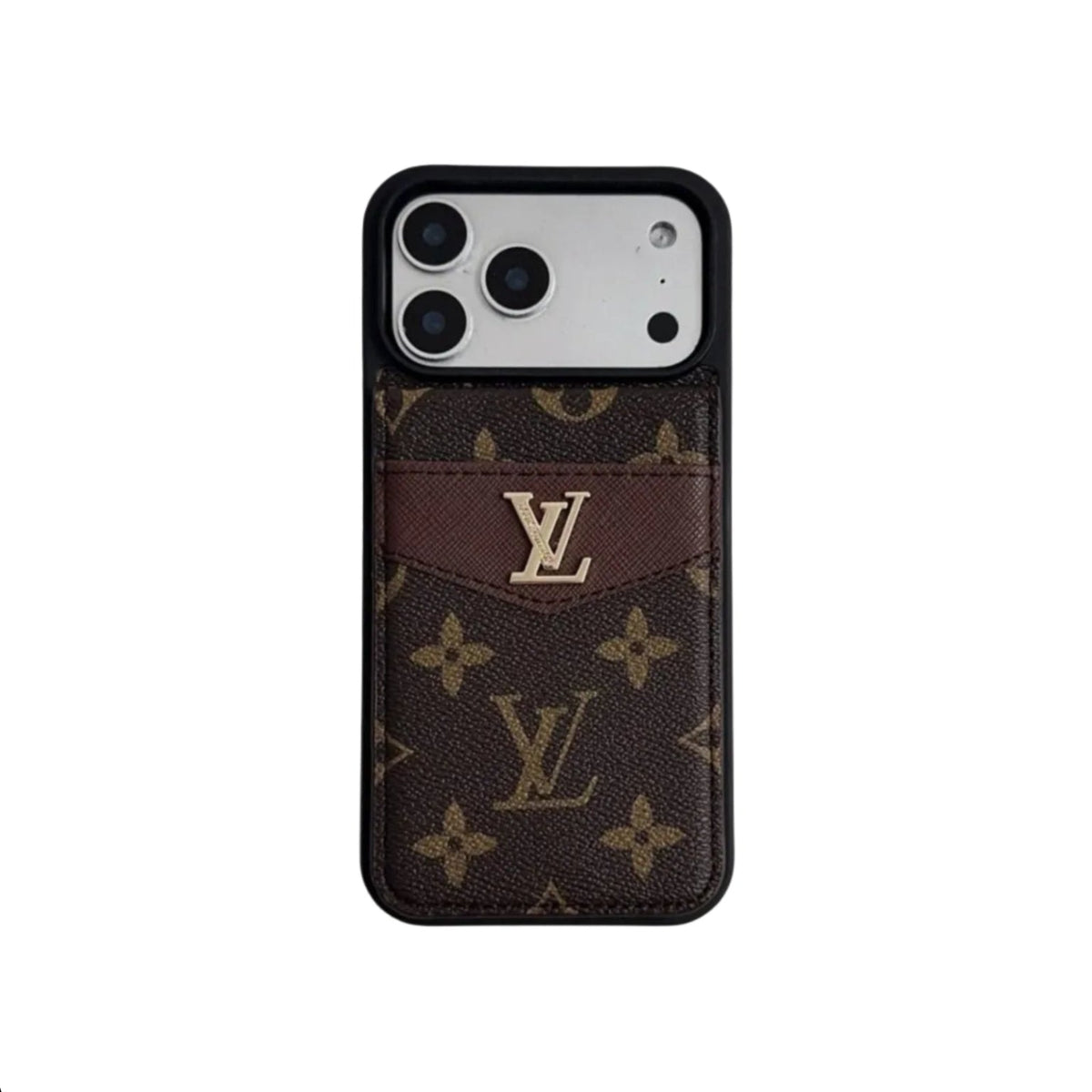 Louis V Card Holder Case For iPhone 12-18 Pro & Pro Max